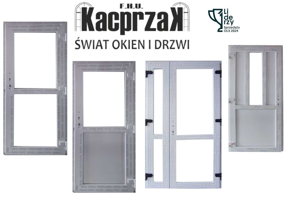 Drzwi zewnętrzne KACPRZAK PCV 100X200 NOWE Białe PCV Drzwi - Lider OLX