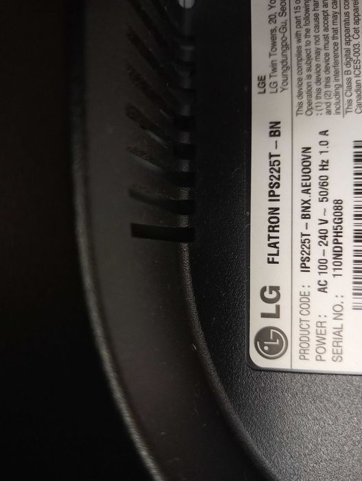 Монітор 21.5" LG Electronics Flatron IPS225T-BN