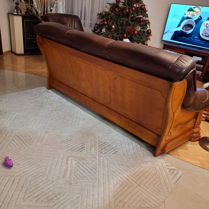 Kanapa, wersalka rozkładana  skóra  naturalna