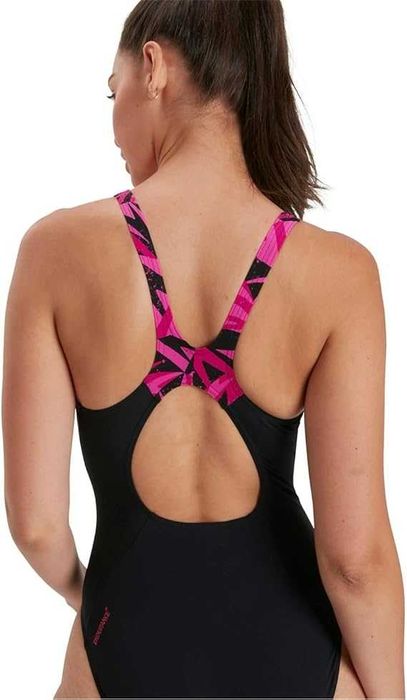 SPEEDO Damski Strój Kąpielowy Hyperboom Muscleback 32 Czarny-Róż