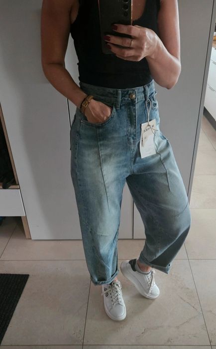 Jeansy M.Sara balloon damskie XS 34