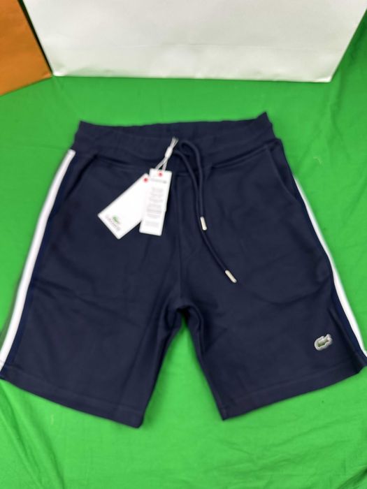 Spodenki dresowe krótkie granatowe lampas Bawelniane Lacoste Premium