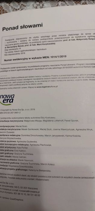 Ponad słowami 1 część 1 i 2 Nowa Era