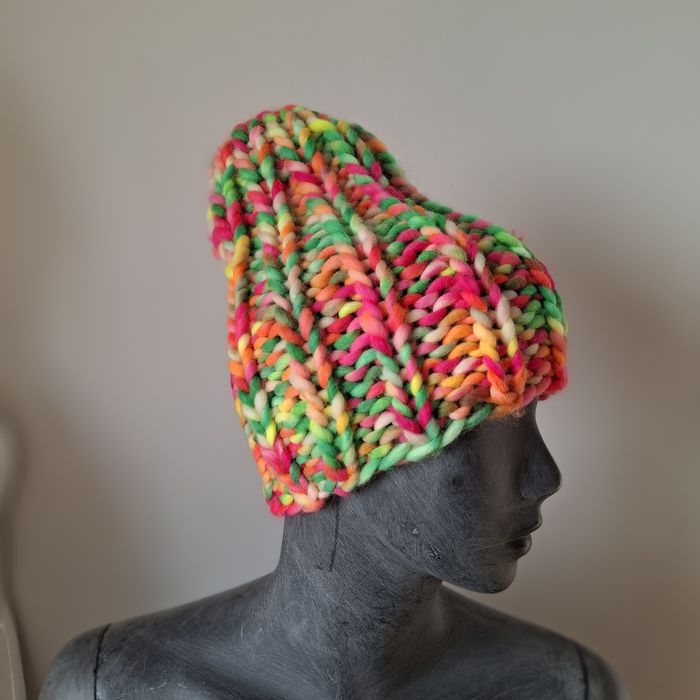 czapka handmade wełna merino