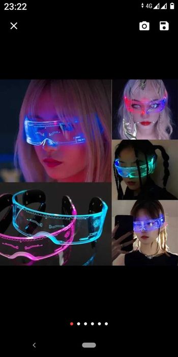Мерцающие светодиодные космические футуристические очки для вечеринки