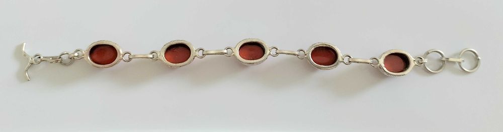 Pulseira em prata 925 e coral