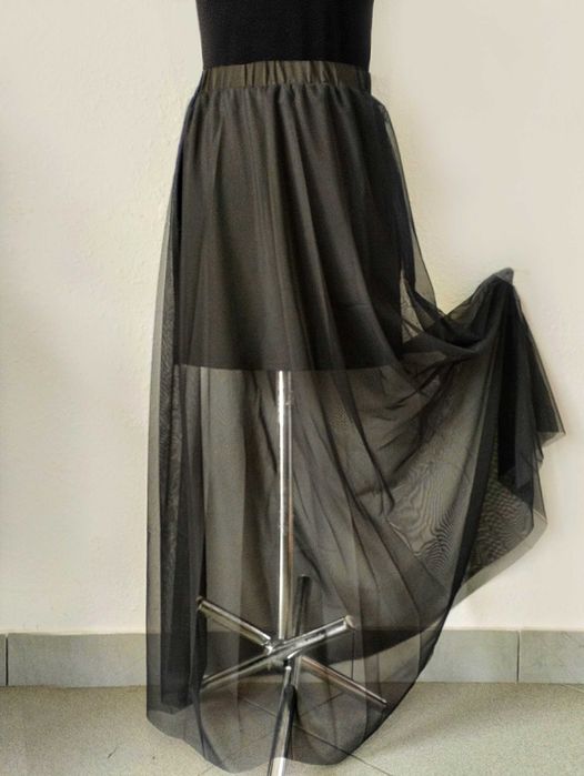 Читай опис! Гіпюрова біла чорна спідниця довга мереживна прозора,штани