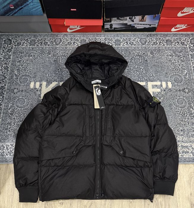 Пуховик stone island garment dyed nylon