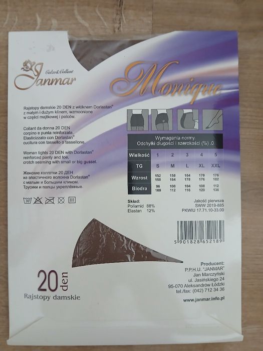 Rajstopy  laycra 20 DEN roz. XL-4  (5par)  )18A)