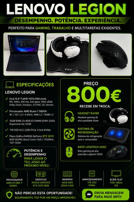 Computador com vários extras