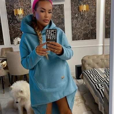 Bluza z diamentem błękitna