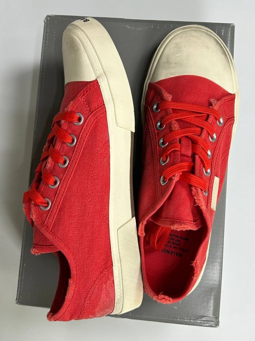 Balenciaga Paris red low shoes кеди кросівки кроссовки червоні 43 42 41