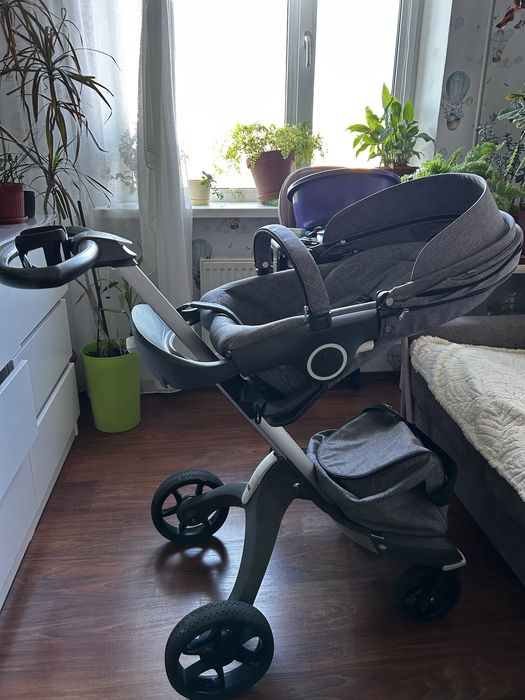 Візок коляска 2 в 1 Stokke Explory v5 колір сірий меланж
