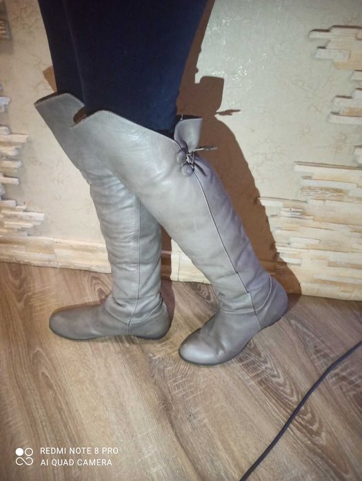 Шкіряні ботфорди