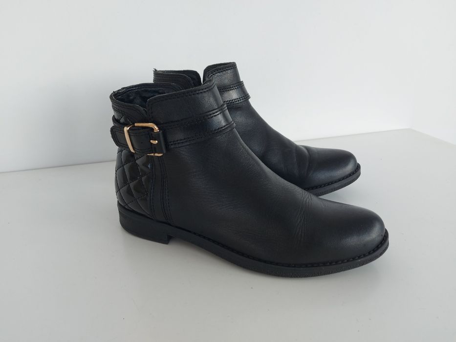 Buty botki skórzane ocieplane w rozmiarze 37