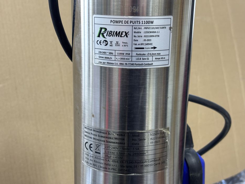 Занурювальний насос глибинний насос Ribiland PRPVC1101/65F Ribimex