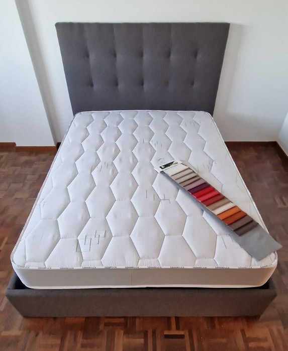 Camas de Casal Estofadas de Luxo 199€ Disp. em Várias Cores! 190x140m!