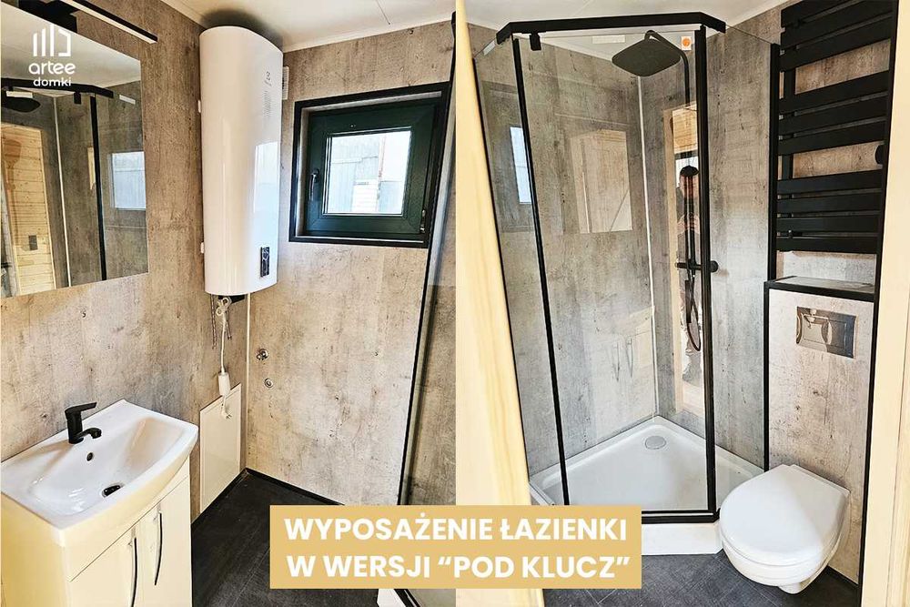 Dom drewniany • modułowy 35 m² • całoroczny • na zgłoszenie • mobilny