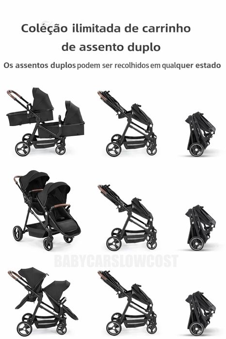 ** Carrinho Bebé Gémeos * NOVOS * Trio 3 em 1  * VISITE-NOS ***