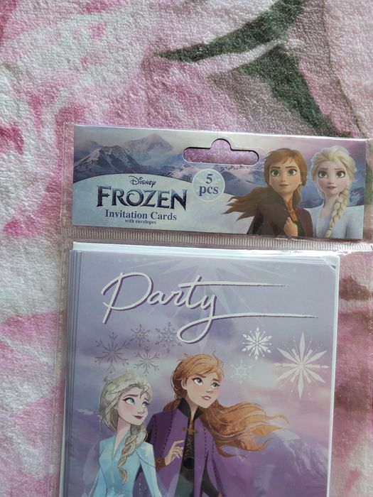 Zestaw 5 zaproszeń z kopertami Frozen