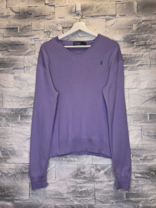 Sweter Polo Ralph Lauren Serek Fioletowy Logo Basic