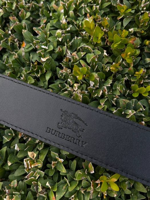 Ремінь Burberry чоловічий пасок шкіряний Барбері чорний ремень Барбери