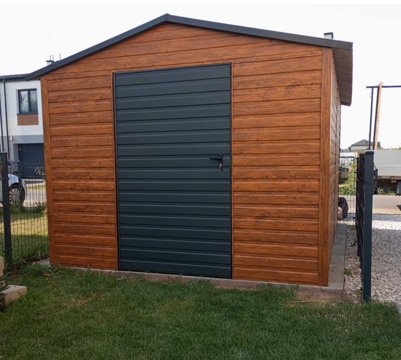 Domek narzędziowy garaż ogrodowy drewnopodobny dwuspad PRODUCENT (237)