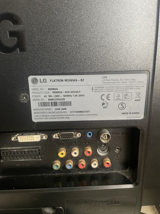 Монитор-телевизор LG Flatron M208WA 20” TV Monitor