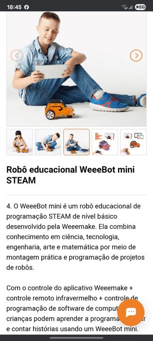 Robô educacional WeeeBot mini STEAM