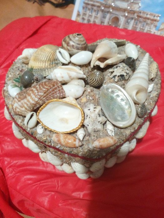 На подарок!!Морской мир,Шкатулка16 см из Морских рако