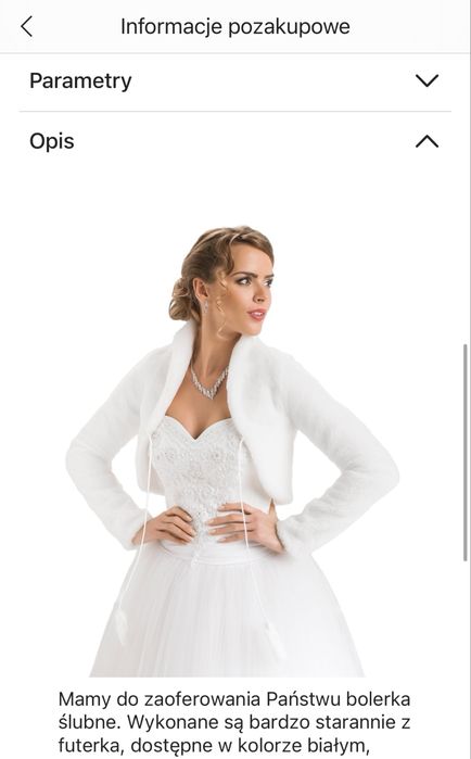 bolerko ślubne / futerko ślubne