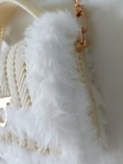 Torebka pleciona na kanwie handmade