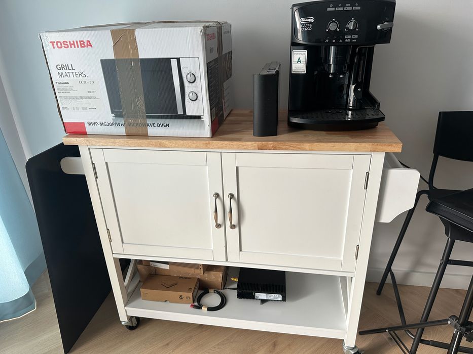 Biały wózek kuchenny dwudrzwiowy