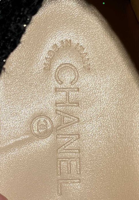 Espadryle inspirowane stylem Chanel 41 -39 czarne tweedowe srebrne logo