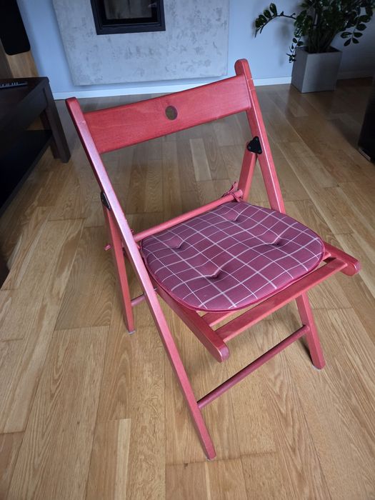 Krzesła składane bukowe  8 szt. Terje IKEA z poduszkami