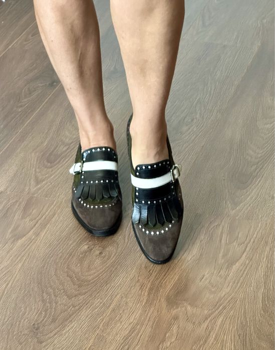 Туфлі лофери оксфорди Santoni 38