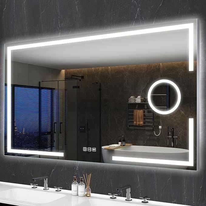 Lustro Łazienkowe do Makijażu S’bagno 120 × 70 cm Oświetlenie Dotykowe