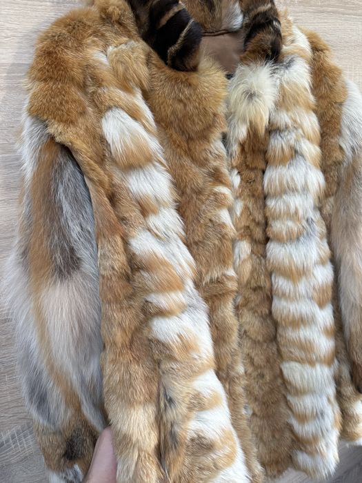 Futro z lisa lis płaszcz futrzany rudy M L slavic girl prl moda polska