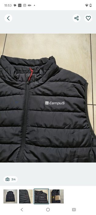 Kamizelka bezrękawnik puchowy pikawana campus xxl czarny