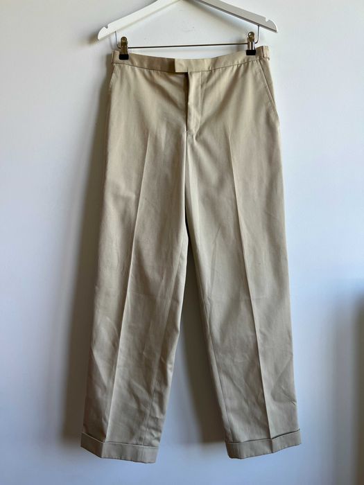 Spodnie w kant klasyczne smart casual damskie beżowe eleganckie biurowe do pracy S