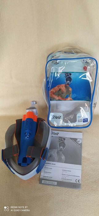 Maska do nurkowania snorkelingu pełnotwarzowa-Nowa-L/XL 11.5-13cm