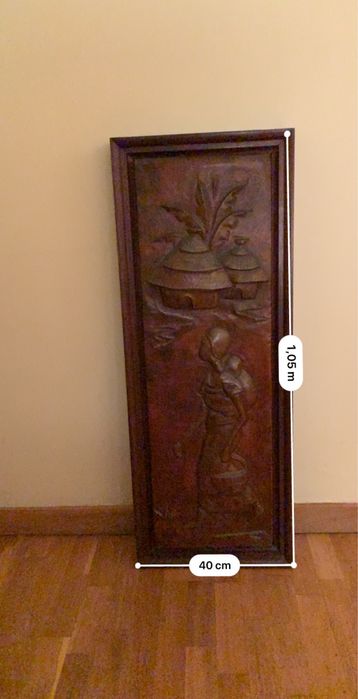 Quadro em cobre motivos africanos