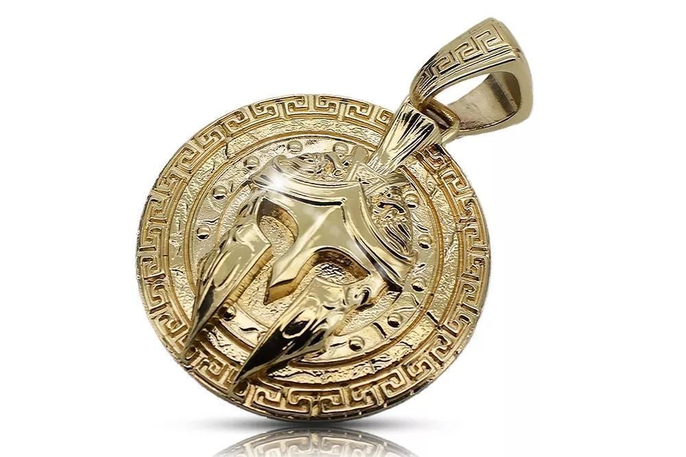 Złota zawieszka 14k 585 Spartan Afirmacje Alfa cpn028y Kraków 20mm