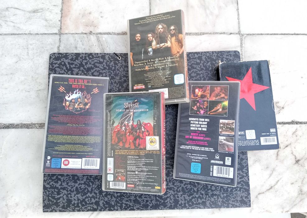 5 VHS Pantera - Slipknot - Sepultura - Rage Against the Machine