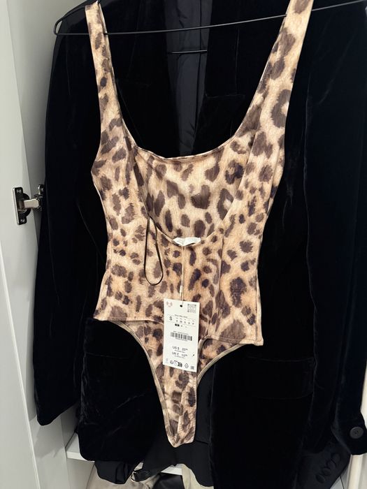 Нове леопардове боді zara, суцільний купальник лео
