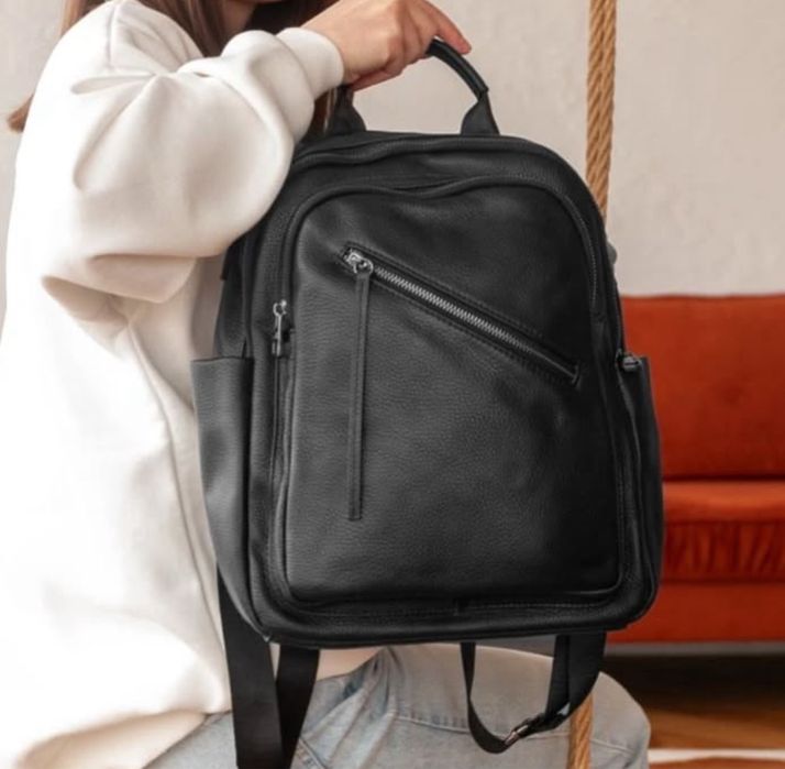 Шкіряний жіночий рюкзак-сумка, Кожаный женский рюкзак