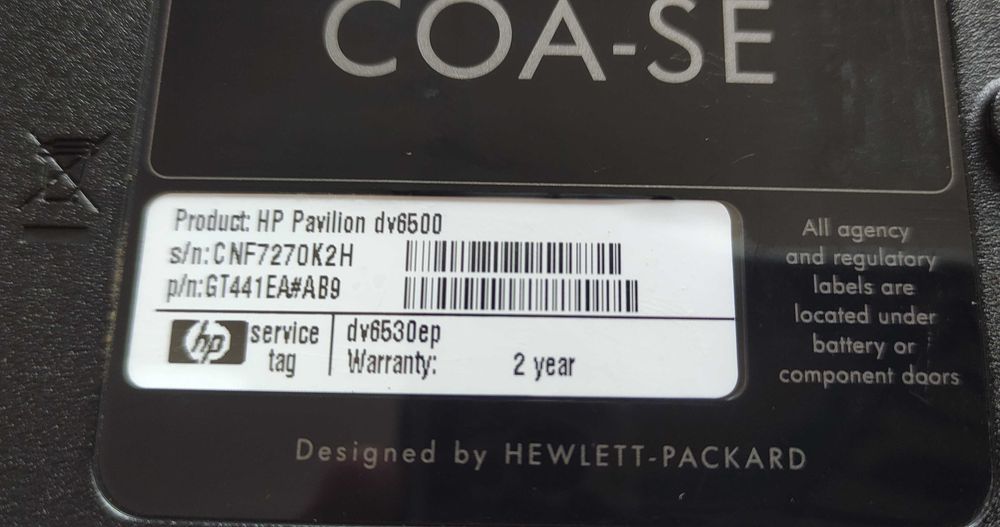 HP Pavilion dv6500 Laptop64584774016129124