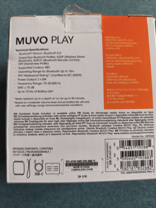 NOWY przenośny głośnik Creative MUVO Play