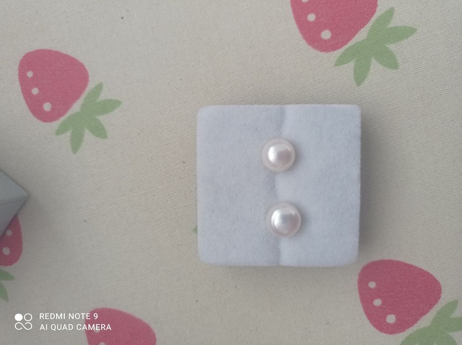 Brincos de pérola de água doce em prata | Novos