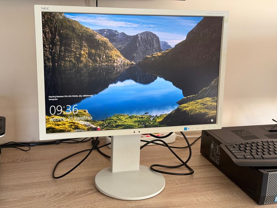 Monitor NEC MultiSync EA244WMi 24" IPS 1920x1200 - biały, sprawny